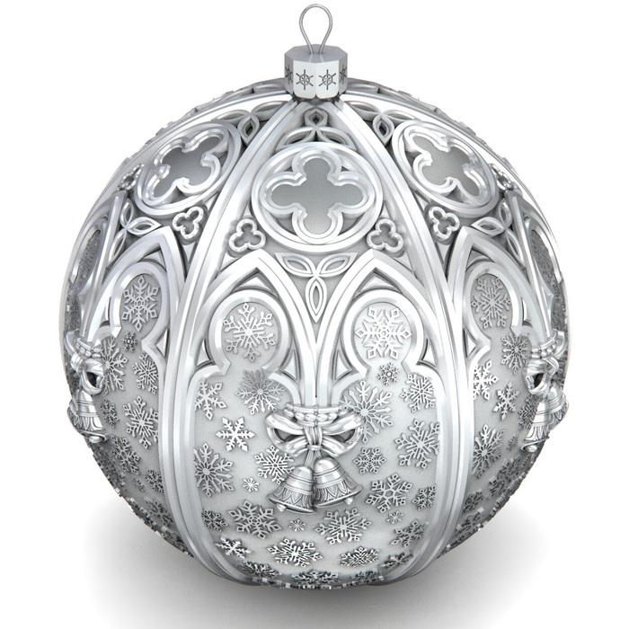 Set of 2 silver Christmas balls "Christmas and Savior"